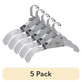 (5 pack) Dress Hanger, 4 Pack, Adult, Crystal Clear Plastic, Swivel Neck