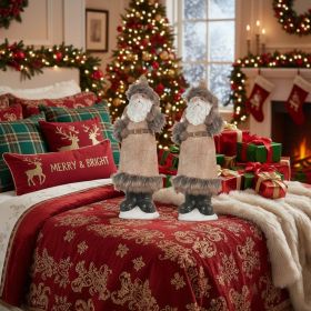 2PCS Set Christmas Gnome Table Decorations 4.3x3.9x14in Holiday Centerpieces For Parties And Gifts Whimsical Festive Desktop Ornaments For Home D (Option: Beige and White)