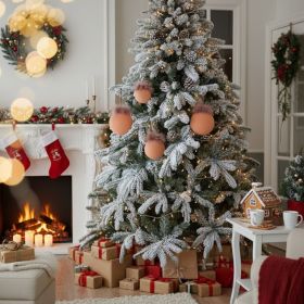 4PCS Set 4.7in Glass Christmas Tree Ball Ornaments Holiday Tree Decor Shiny Home Party Decorations (Option: BROWN)