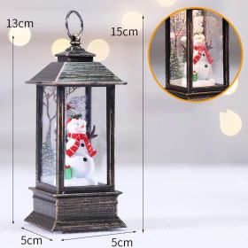 Christmas Simulation LED Flame Small Oil Lamp (Option: Snowman)