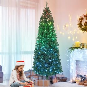 Artificial Christmas Tree with Colorful DIY Synchronized Lights (Option: Green-940x200x220 mm)