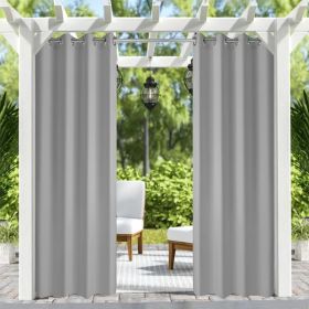 50inchx 120inch Outdoor Waterproof Grommets Window Curtains For Front Porch ,Gray (Option: 50 x 120)