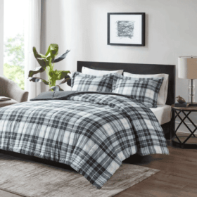 Scotchgard Down  All Season Comforter Set (Option: Navy grey-Queen)