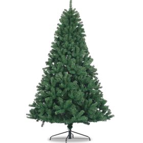 6 Feet Artificial Christmas Tree All Natural Spruce Pvc Fir Tree Foldable Metal Bracket Not Lit Green (Option: GREEN)