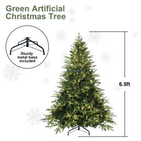 PVC Christmas Tree, Christmas Decorations, Green, With Lights (Option: Half of 13ft)