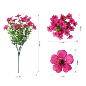 Artificial Outdoor UV-proof Decorative Simulation Green Plant Plastic Flowers (Option: Rose Red)