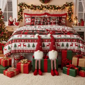 2PCS Set Christmas Gnome Decorations 4.7x4.3x20.1in Festive Tabletop Ornaments For Indoor And Outdoor Holiday Decor Perfect For Parties And Gifts (Option: White and Red)