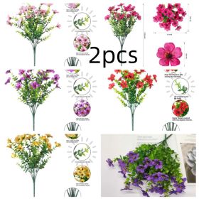 Artificial Outdoor UV-proof Decorative Simulation Green Plant Plastic Flowers (Option: Set1)