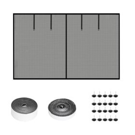 16x7FT Magnetic Garage Door Screen Two Car Garage Screen Mesh Fiberglass Garage Net With Magnetic Closure 6 Buckle Straps For Two Cars (Option: 8X7FT)