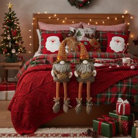 2PCS Set Christmas Gnome Decorations 10.2x8.7x24.5in Cozy Sitting Brown Gnomes With Maple Leaves, Ideal For Fall And Thanksgiving Display Perfect (Option: Orange Multi)