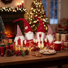 4PCS Set Christmas Gnome 21.3x5.5x25.5in Tall Festive Family Perfect For Holiday Decorations And Seasonal Indoor Outdoor Displays (Option: White and Red)