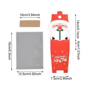 3D Christmas Goody Gift Boxes With Transparent Bags For Holiday Xmas Goodie Paper Boxes, School Classroom Party Favor Supply, Santa Claus Design (Option: 8 Boxes)