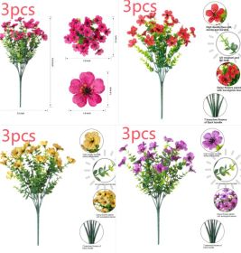 Artificial Outdoor UV-proof Decorative Simulation Green Plant Plastic Flowers (Option: Set)