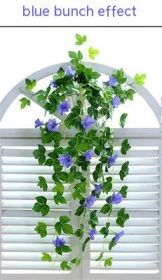 Simulation Plant Morning Glory Ratten For Wall Hanging Decoration (Option: Blue)