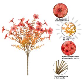 Artificial Outdoor UV-proof Decorative Simulation Green Plant Plastic Flowers (Option: Autumn Color)