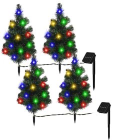 2,4,6 Pack Solar Christmas Tree Solar Powered Trail Multicolor LED Light Christmas Tree (Option: 4Packs Solar Christmas Tree)