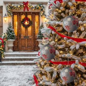 4PCS Set 4.7in Christmas Glass Ball Ornaments Hanging Tree Decor Home Party Holiday Decor (Option: Multi)