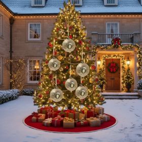 6PCS Set 3.9in Christmas Glass Ball Ornaments Tree Hanging  Holiday Party Home Decor (Option: Gold)