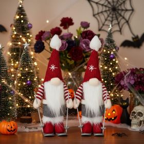 2PCS Set Christmas Gnome Decorations 5.9x4.5x15in Adorable Holiday Tabletop Ornaments Perfect For Party Gifts & Home Display (Option: Multicolor)