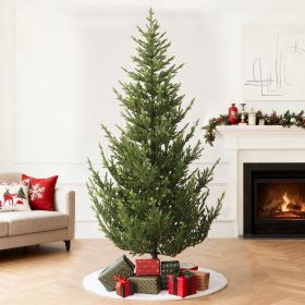Aspen Slim Fir 7.5ft Christmas Tree Pre-Lit Artificial With 4,570 Branch Tips & 1,555 Low-Voltage Warm LED Lights, Foldable Stand & Realistic Fla (Option: 6.5FT)