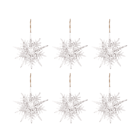 6-piece Set Of 6.1-inch Christmas Tree Ornaments, Snowflake Decorations, Festive Party Supplies, Rustic Christmas Tree Hangings, FBA Shipped, Pro (Option: 6pcs)
