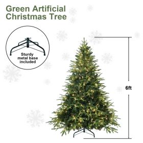 PVC Christmas Tree, Christmas Decorations, Green, With Lights (Option: 6ft)