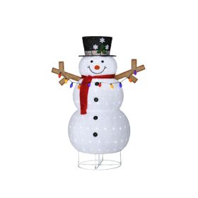 Plush Lantern Snowman With Warm LED Lights Indoor And Outdoor Christmas Decorations, Create A Warm Atmosphere, Easy To Install, Soft Plush Materi (Option: 1Pc)