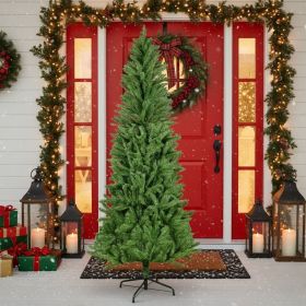 6FT Artificial Plant Christmas Tree With 754 Tips Classic Pencil Dense Branches Natural Holiday Decor For Halloween & Christmas Party (Option: GREEN)