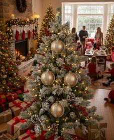 4PCS Set 4.7in Glass Christmas Ball Ornaments Hanging Tree Decor Party Holiday Decor (Option: Gold)