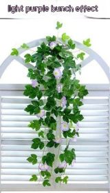 Simulation Plant Morning Glory Ratten For Wall Hanging Decoration (Option: Light Purple)