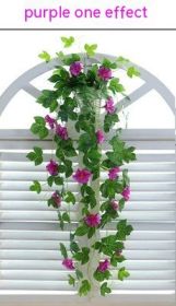 Simulation Plant Morning Glory Ratten For Wall Hanging Decoration (Option: Purple)