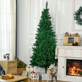 5' Artificial Half Christmas Trees with Auto Open (Option: Green-1070x180x180 mm)