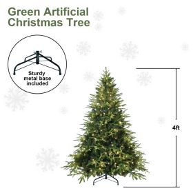 PVC Christmas Tree, Christmas Decorations, Green, With Lights (Option: 4FT)
