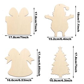 20PCS,40PCS Unfinished Paintable Blank Wooden Christmas Festival Decoration Ornaments 5 Designs Xmas Tree Hanging Wood Slices DIY Art Crafts For (Option: 20pcs)