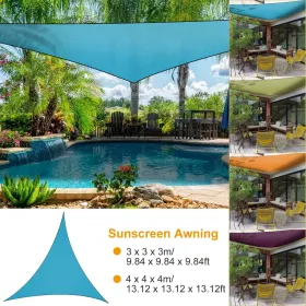 9.84ft Shade Sail Patio Cover Shade Canopy Camping Sail Awning Sail Sunscreen Shelter Triangle Cover (Option: Blue)
