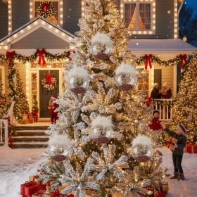 6PCS Set 3.9in Christmas Ball Tree Ornaments Glass Hanging Balls For Holiday Party & Home Decor (Option: Multi)