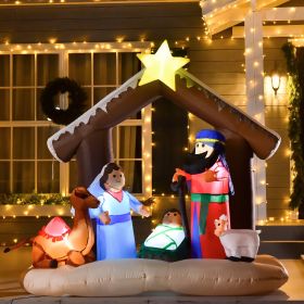 6' Christmas Inflatable Nativity Scene (Option: Brown-280x280x280 mm)