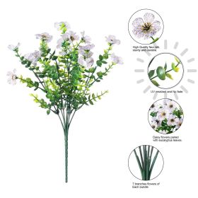Artificial Outdoor UV-proof Decorative Simulation Green Plant Plastic Flowers (Option: White)