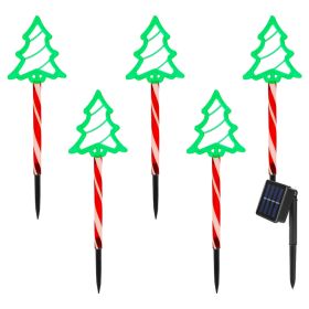 Deer Or Tree Options 5Packs Christmas Outdoor Pathway Light With 8 Modes IP44 Waterproof Xmas Decoration Stake Light Tree Candy Light For Garden (Option: 5 Trees)