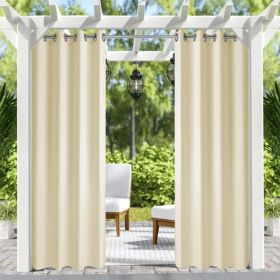 Outdoor Patio Curtain Grommets 50x10inch Ivory (Option: 50 in. W x 106 in. L)