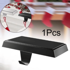 Christmas Stocking Rack Base Fireplace Stocking Hook Heavy Duty Boxed Hook (Option: black)